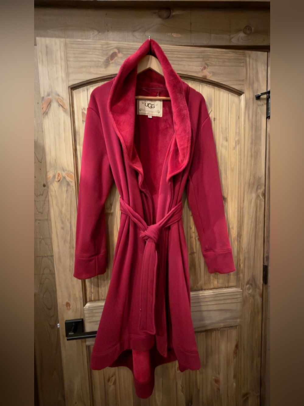 UGG Women's Duffield Shawl Collar Fleece Wrap Robe with Belt size XL